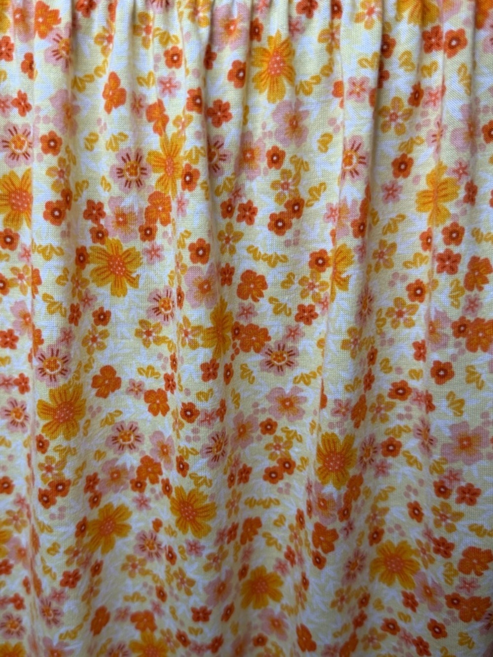 Floral Babydoll Orange Yellow Ditsy Print Cottagecore Y2K Summer Flowy Sundress - Picture 4 of 6